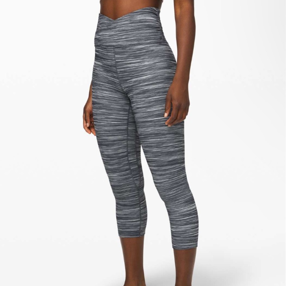 Lululemon Align Crop 21" Cross Waist Mini Space Dye Herringbone